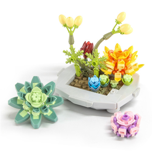 供貨 兒童積木玩具277pcs積木盆栽diy拼裝小顆粒積木花卉套裝 供貨 兒童積木玩具277pcs積木盆栽diy拼裝小顆粒積木花卉套裝