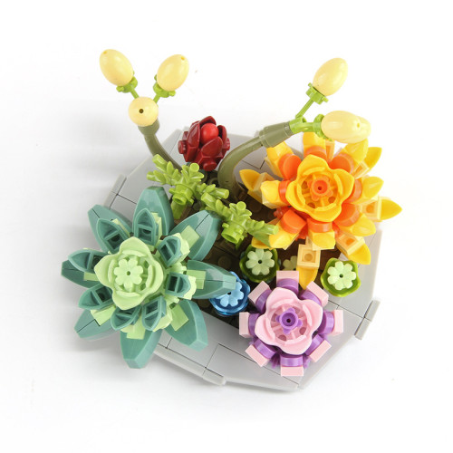 供貨 兒童積木玩具277pcs積木盆栽diy拼裝小顆粒積木花卉套裝 供貨 兒童積木玩具277pcs積木盆栽diy拼裝小顆粒積木花卉套裝