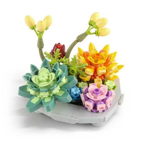 供貨 兒童積木玩具277pcs積木盆栽diy拼裝小顆粒積木花卉套裝 供貨 兒童積木玩具277pcs積木盆栽diy拼裝小顆粒積木花卉套裝