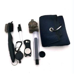 高爾夫清潔套裝運動毛巾 畫線器球夾 清溝器果嶺叉GOLF球桿清潔刷