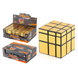 家 5.7cm兒童科教益智三階魔方 金色貼紙鏡面異形魔方玩具