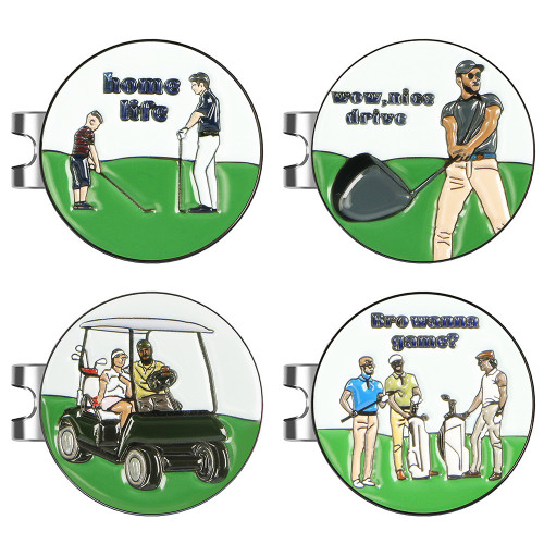 新高爾夫球位標帽夾Golf Clip Mark馬克25mm圓幣金屬球位標多款選