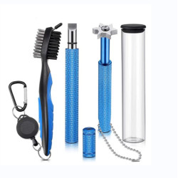 高爾夫球桿磨刀器 清溝器刨槽刀一字 6 頭工具可伸縮高爾夫球刷子