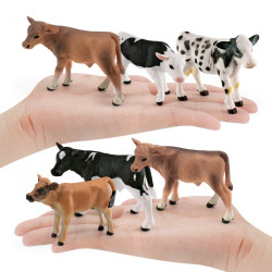 家 仿真牧場動物模型玩具黑斑奶牛黃牛澤西牛農場靜態擺件
