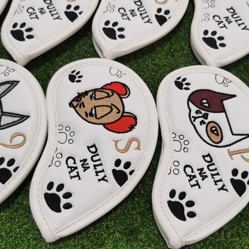 卡通貓咪高爾夫球桿套鐵桿套球頭帽套球桿保護套桿頭套