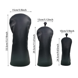 黑色高爾夫球桿套1號木球道木鐵木桿套球頭帽套桿頭套保護套通用