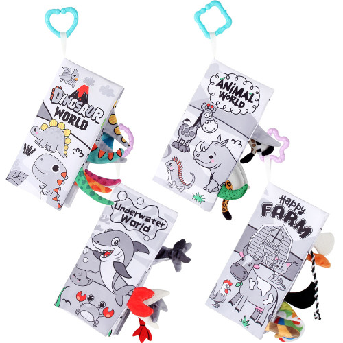 家嬰幼兒撕不爛可水洗尾巴布書4頁8面早教認知動物海洋布書 家嬰幼兒撕不爛可水洗尾巴布書4頁8面早教認知動物海洋布書