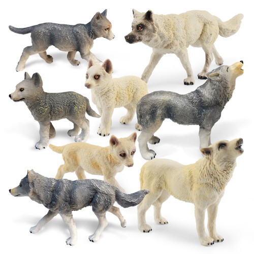 家仿真森林動物白狼灰狼模型西伯利亞狼王北美白狼裝飾擺件 家仿真森林動物白狼灰狼模型西伯利亞狼王北美白狼裝飾擺件