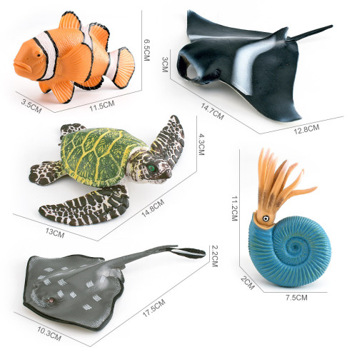 家 仿真海洋動物大綠龜小醜魚鸚鵡螺刺鰩模型靜態桌面擺件 家 仿真海洋動物大綠龜小醜魚鸚鵡螺刺鰩模型靜態桌面擺件