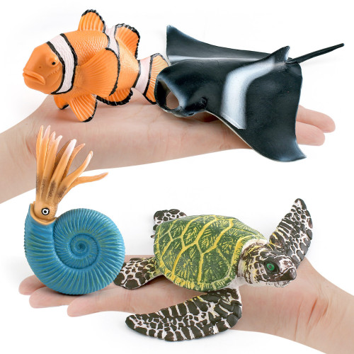 家 仿真海洋動物大綠龜小醜魚鸚鵡螺刺鰩模型靜態桌面擺件 家 仿真海洋動物大綠龜小醜魚鸚鵡螺刺鰩模型靜態桌面擺件