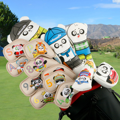 新款pu熊貓推桿帽套 Golf head cover高爾夫球桿帽套
