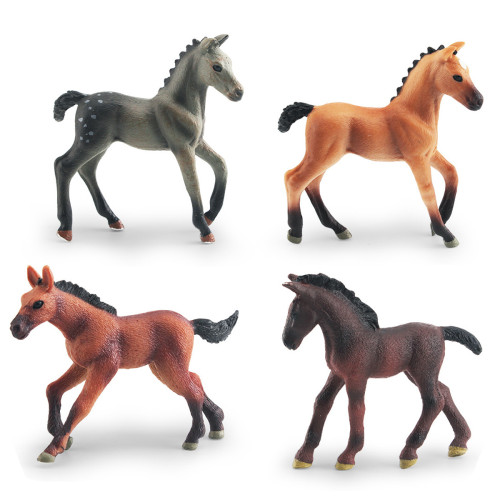 仿真馬駒動物模型純種馬夏爾馬比利時馬沃克桌面擺件模型
