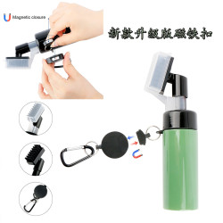 升級版高爾夫球桿噴水清潔刷按壓式噴水壺刷凹槽工具創意新磁鐵釦