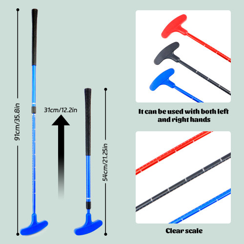 高爾夫推桿可伸縮調節球桿成人兒童雙面golf推桿青少年練習用品 高爾夫推桿可伸縮調節球桿成人兒童雙面golf推桿青少年練習用品