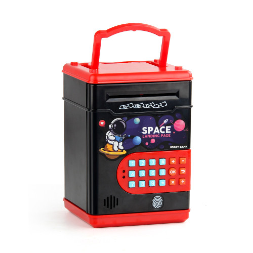 大容量指紋儲蓄罐兒童密碼箱 帶音樂自動卷錢存錢罐創意 大容量指紋儲蓄罐兒童密碼箱 帶音樂自動卷錢存錢罐創意