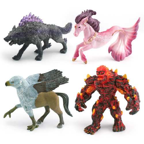 家 仿真西方神話魔獸巖漿傀儡暗影狼鷹馬翼獸裝飾擺件模型 家 仿真西方神話魔獸巖漿傀儡暗影狼鷹馬翼獸裝飾擺件模型