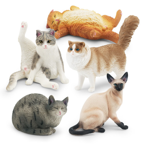 家仿真貓咪動物模型慵懶橘貓暹羅貓布偶貓黑貓靜態擺件模型 家仿真貓咪動物模型慵懶橘貓暹羅貓布偶貓黑貓靜態擺件模型