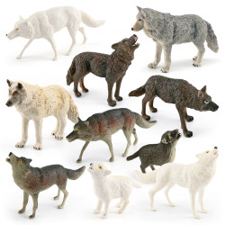 家仿真森林動物狼模型西伯利亞狼王白狼青狼北極狼靜態擺件