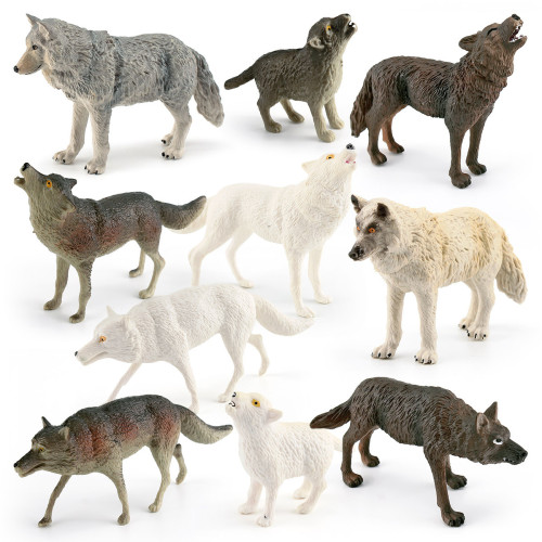 家仿真森林動物狼模型西伯利亞狼王白狼青狼北極狼靜態擺件 家仿真森林動物狼模型西伯利亞狼王白狼青狼北極狼靜態擺件