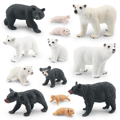 家仿真森林動物熊成長周期模型兒童益智認知黑熊北極熊模型 家仿真森林動物熊成長周期模型兒童益智認知黑熊北極熊模型