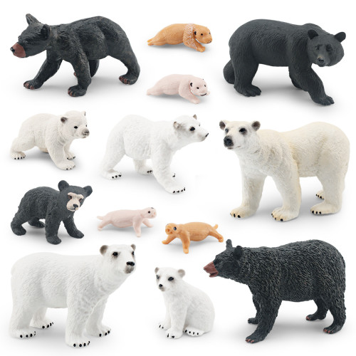家仿真森林動物熊成長周期模型兒童益智認知黑熊北極熊模型 家仿真森林動物熊成長周期模型兒童益智認知黑熊北極熊模型