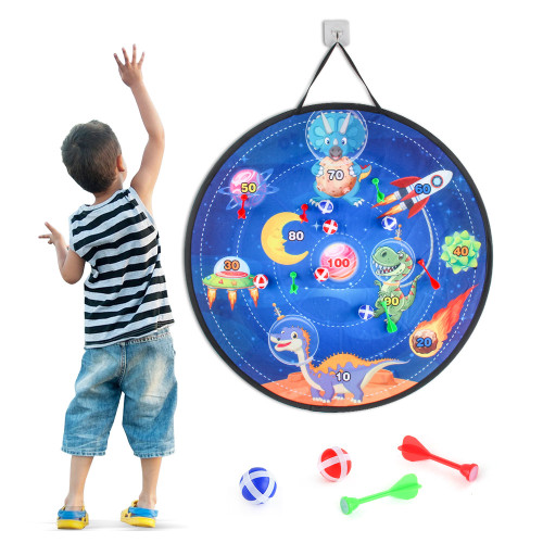 家兒童雙面飛鏢板帶支架可折曡飛鏢投擲粘球盤親子互動玩具 家兒童雙面飛鏢板帶支架可折曡飛鏢投擲粘球盤親子互動玩具