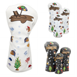 高爾夫球桿頭套小魚沙灘大中小木桿專用帽套高爾夫球桿配件