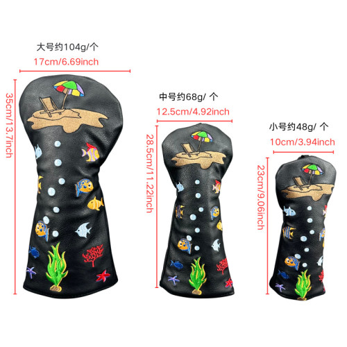 高爾夫球桿頭套小魚沙灘大中小木桿專用帽套高爾夫球桿配件