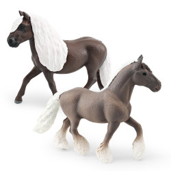 家仿真森林動物駿馬模型兒童認知黑森林馬花斑母馬靜態擺件