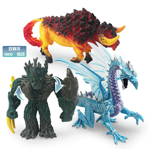 家仿真西方神話魔獸動物模型冰飛龍火鬭牛叢林之王怪物桌面 家仿真西方神話魔獸動物模型冰飛龍火鬭牛叢林之王怪物桌面