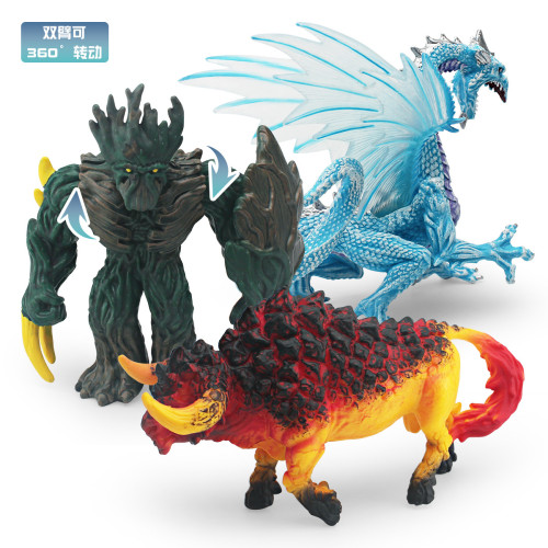 家仿真西方神話魔獸動物模型冰飛龍火鬭牛叢林之王怪物桌面 家仿真西方神話魔獸動物模型冰飛龍火鬭牛叢林之王怪物桌面