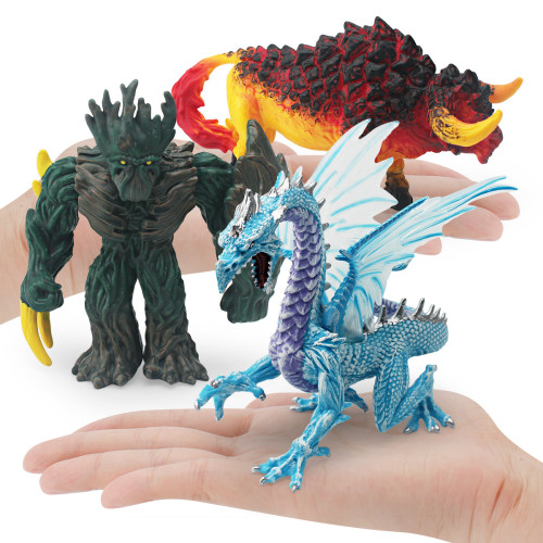 家仿真西方神話魔獸動物模型冰飛龍火鬭牛叢林之王怪物桌面 家仿真西方神話魔獸動物模型冰飛龍火鬭牛叢林之王怪物桌面