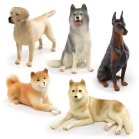 家仿真拉布拉多柴犬杜賓犬哈士奇模型兒童寵物狗狗模型擺件