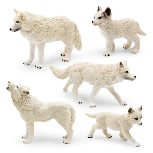 家仿真森林動物白狼模型兒童認知北極狼咆哮狼狼崽擺件玩具 家仿真森林動物白狼模型兒童認知北極狼咆哮狼狼崽擺件玩具