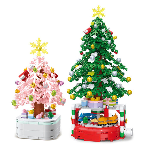 家兒童益智拼裝小顆粒積木花仿真聖誕樹桔子樹盆栽積木玩具 家兒童益智拼裝小顆粒積木花仿真聖誕樹桔子樹盆栽積木玩具