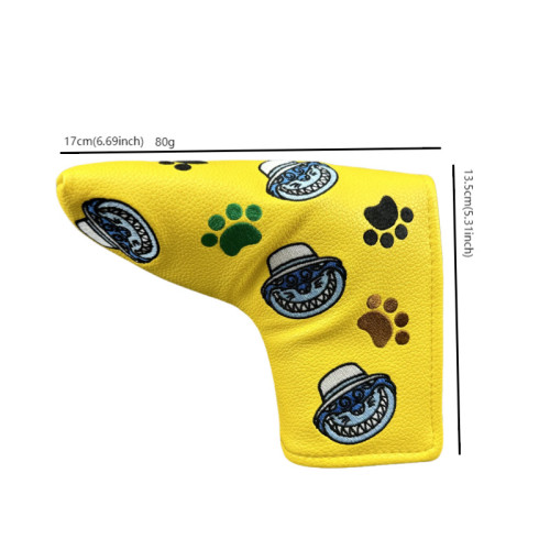 高爾夫推桿頭套磁鐵閉合直條半圓咖啡貓款高爾夫用品