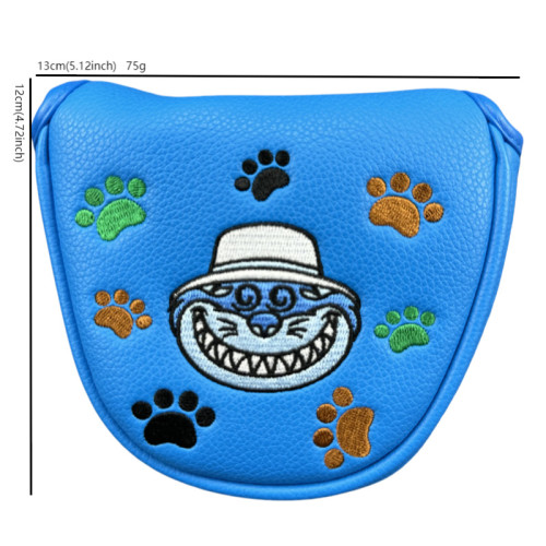 高爾夫推桿頭套磁鐵閉合直條半圓咖啡貓款高爾夫用品