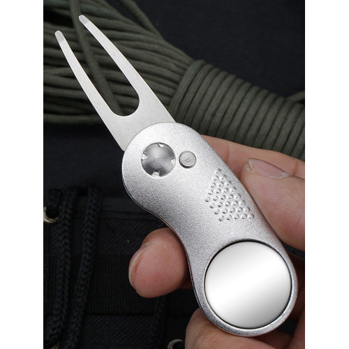 高爾夫果嶺叉 高爾夫球場叉 折曡功具金屬鋁柄草地修復叉