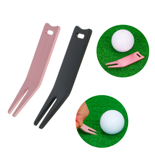 高爾夫配件果嶺叉golf球叉工具金屬鋁草坪修復工具可雷射