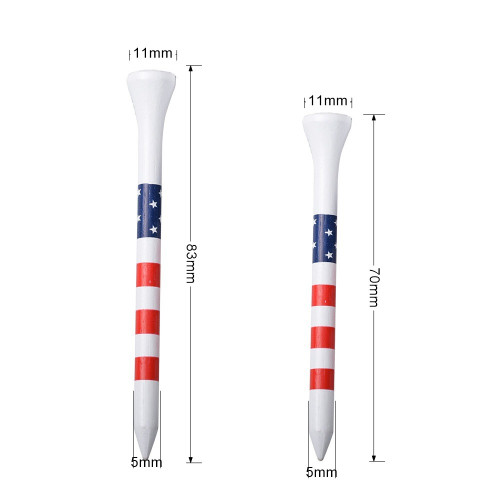 高爾夫球釘 彩色條紋球TEE 竹釘球托球座70/83mm Golf下場配件