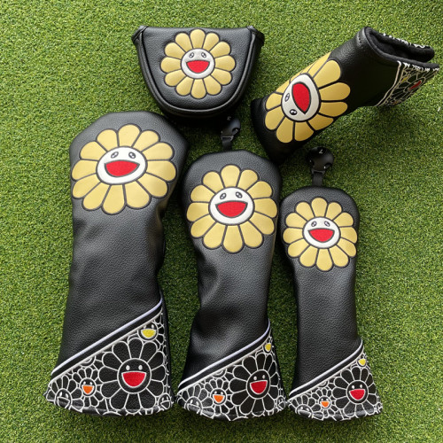 出口太陽花高爾夫球桿套保護套木桿套推桿套golf桿頭套球頭帽套