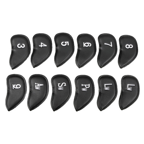 高爾夫球桿套 PU皮革高爾夫鐵桿保護套 球桿帽套 球桿頭套12支/套