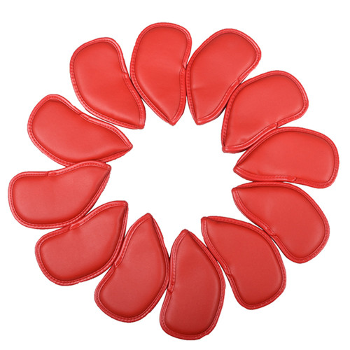 高爾夫球桿套 PU皮革高爾夫鐵桿保護套 球桿帽套 球桿頭套12支/套