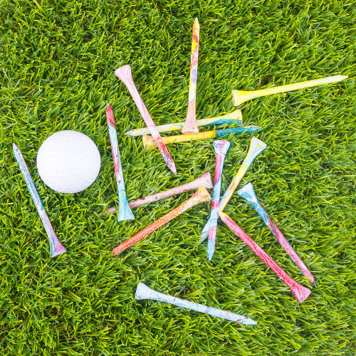 新款高爾夫球釘炫彩色木Tee球釘座golf球拖練習用品配件