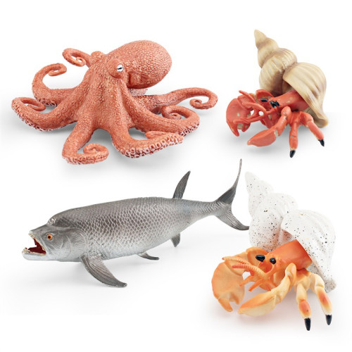 兒童仿真海洋動物模型小型寄居蟹劍射魚章魚海底世界動物模型 兒童仿真海洋動物模型小型寄居蟹劍射魚章魚海底世界動物模型