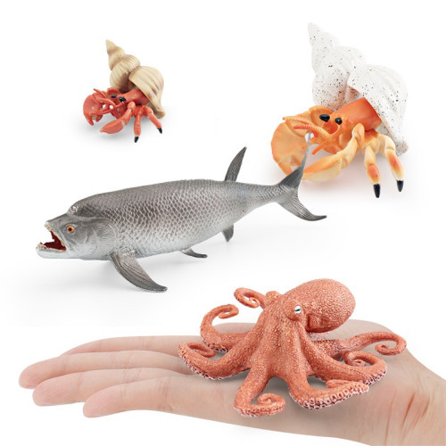 兒童仿真海洋動物模型小型寄居蟹劍射魚章魚海底世界動物模型 兒童仿真海洋動物模型小型寄居蟹劍射魚章魚海底世界動物模型