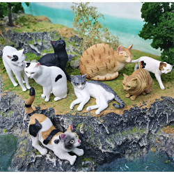 仿真寵物貓咪動物模型黑貓三色貓橘貓美國短毛貓桌面擺件玩具