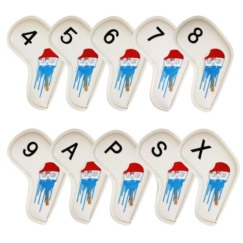 出口卡通骷髏頭高爾夫球鐵桿套保護套球頭套高爾夫桿頭套球迷用品