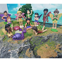 仿真神話人物迷你仙女精靈 花仙子模型人偶桌面靜態擺件玩