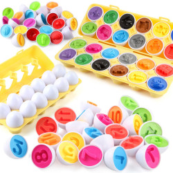 12顆仿真拆裝雞蛋聰明蛋配對蛋恐龍圖案兒童組裝扭扭蛋玩具